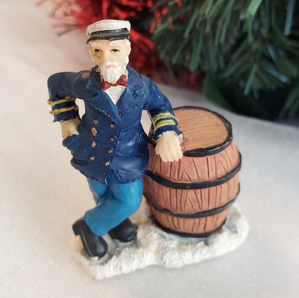 Captain With Barrel Christmas Village Figurine
